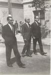 1961. Autoritats del barri: Sr. Rizo, Sr. Viles, Sr. Rossel. Fons: Monserrat Viles