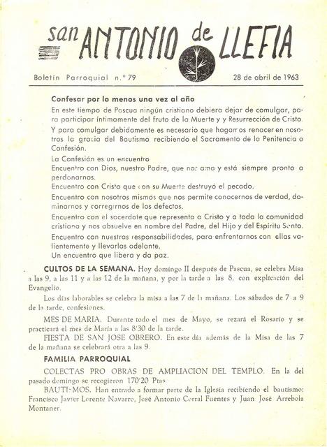 1963 Boletin parroquial nÃºm 79