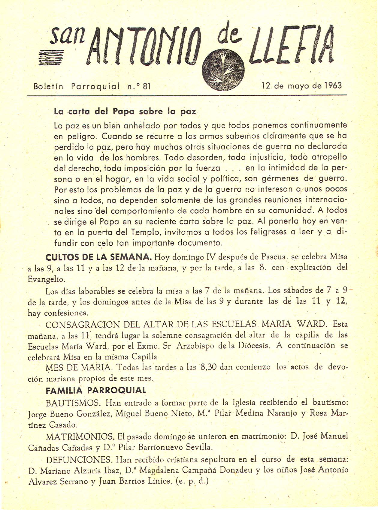 1963 Boletin parroquial nÃºm 81