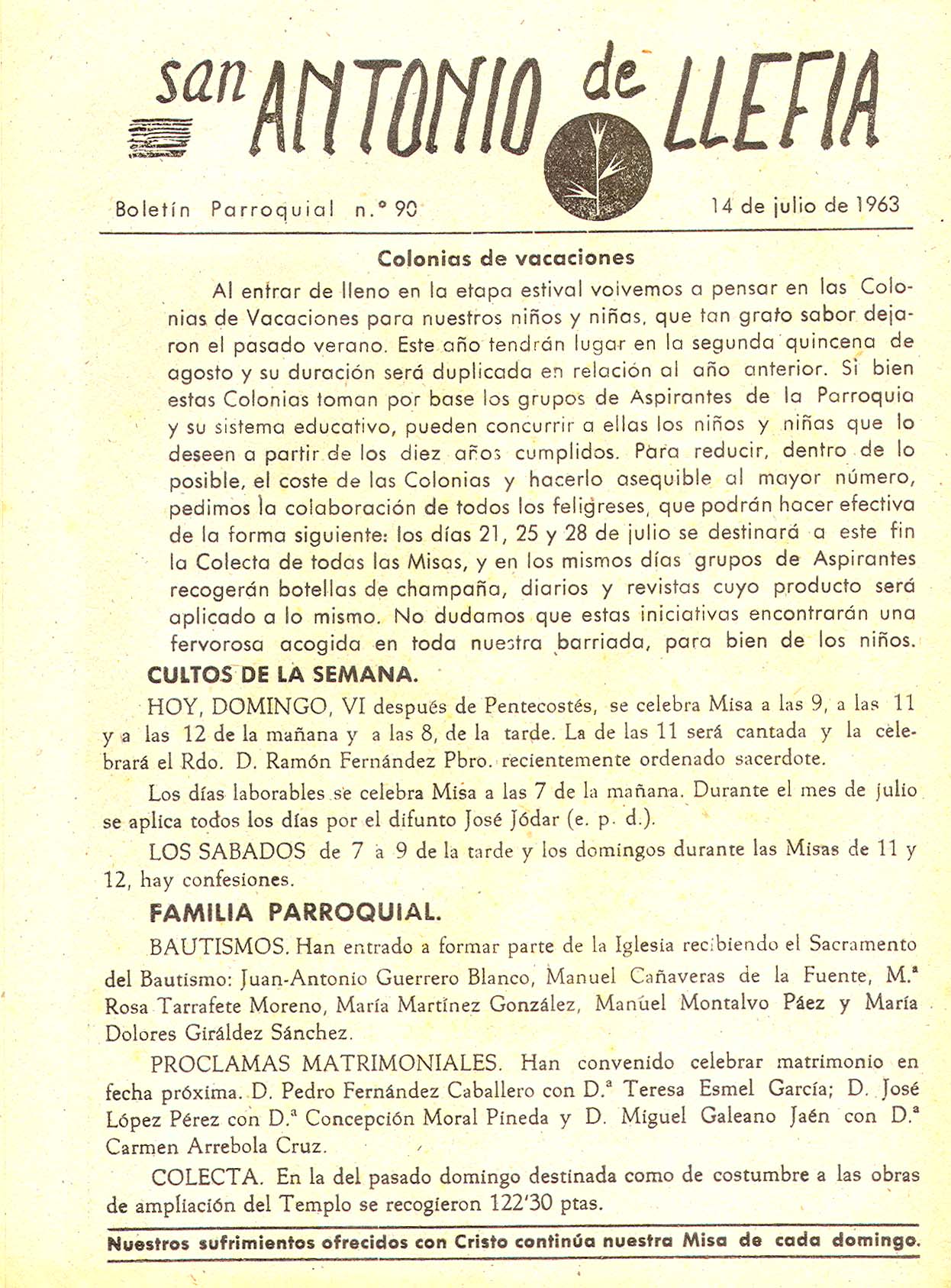 1963 Boletin parroquial nÃºm 90