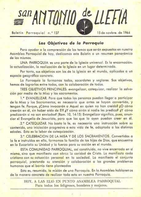 1964 Boletin parroquial nÃºm 127