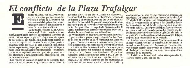 1995. Article Revista Alhora. Batalla de la plaça Trafalgar