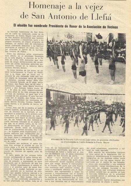 1970 20 juny Festa Homenatge a la Vellesa